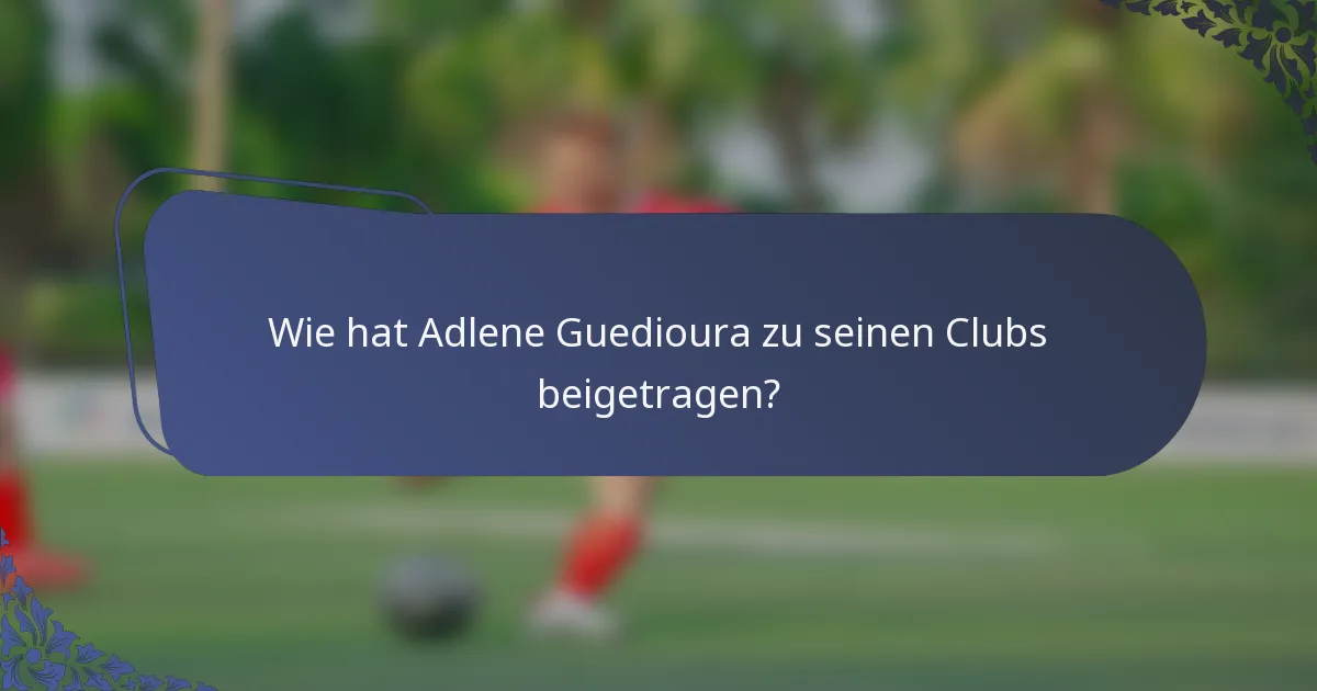 Wie hat Adlene Guedioura zu seinen Clubs beigetragen?
